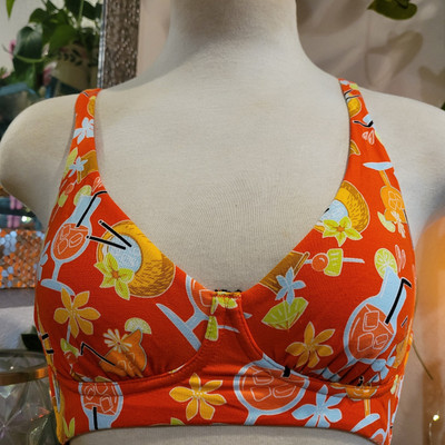 MeUndies Tiki Hawaii Free Form Wireless Happy Hour Longline Bralette Bra PLUS 3X