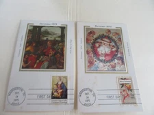 Two Christmas Santa & Nativity 1975 Stamp Fdcs Sc#1579-80 Colorano Cachet Cards
