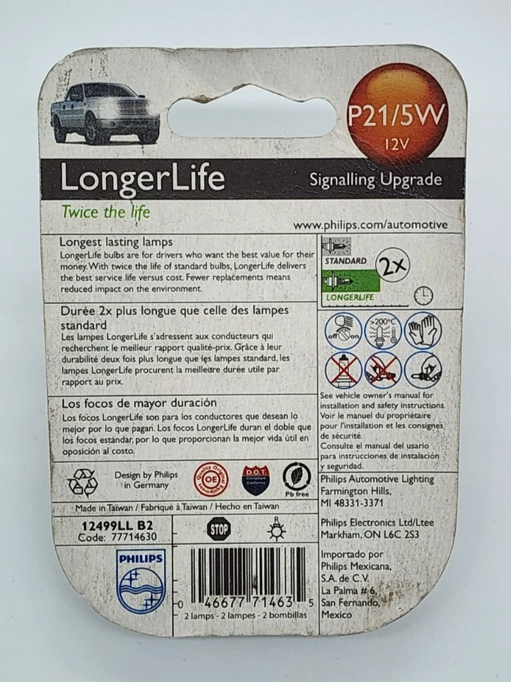 NUEVA Lámpara de Señalización Philips BC9739 P21/5W 12499LLB2 12V 5W Foto 2 de 3