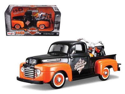 1948 Ford F-1 Pickup Truck with 1958 Harley Davidson FLH Duo Glide Motorcycle Or