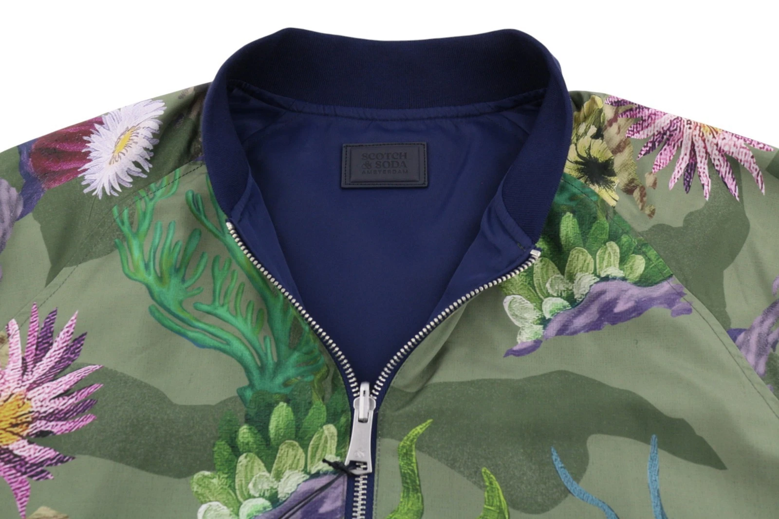 SCOTCH & SODA Men Jacket M Patterned Reversible Lightweight Zip Bomber DDP image 7