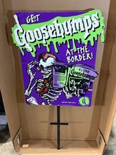 RARE! 1996 Taco Bell Goosebumps Promotional Sign With Yard Stake 41.5” Height.