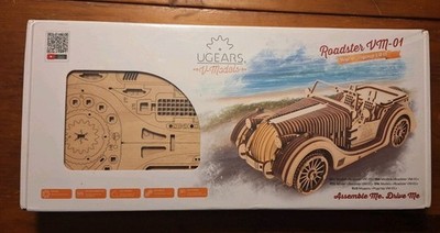 NEW UGears Roadster VM-01 Model  Wooden 3D MODEL SEALED FREE SHIPPING