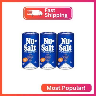 Nu-Salt Sodium-Free Salt Substitute, 3oz Shaker Bottle (Pack of 3)