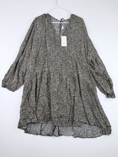 A New Day Women's Balloon Long Sleeve Dropped Waist Mini A-Line Dress XXL