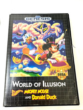 Sega World of Illusion Genesis Game Original Case Authentic Tested