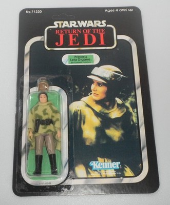 RECARDED 1984 Princess Leia Poncho Star Wars ROTJ 100% Komplett Vintage Figur
