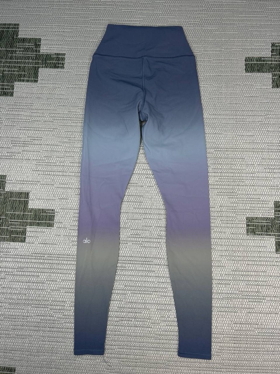 Alo Yoga Vapor Leggings Womens XS Blue Gradient Ombre Dusk High