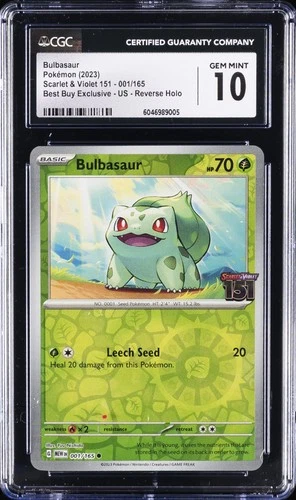 2023 POKEMON SCARLET & VIOLET 151 #001/165 BULBASAUR CGC 10 GEM MINT
