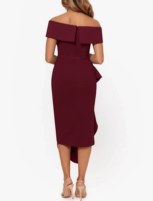 off the shoulder button up dress Navy High Low Dress: Off The Shoulder Button Down Maxi