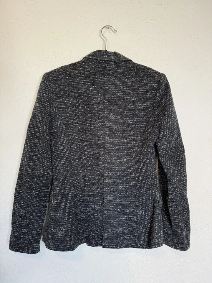 Blazer Cartonnier Anthropologie Feminino Pequeno Preto Branco Tweed Academia Preppy - Imagem 2 de 4