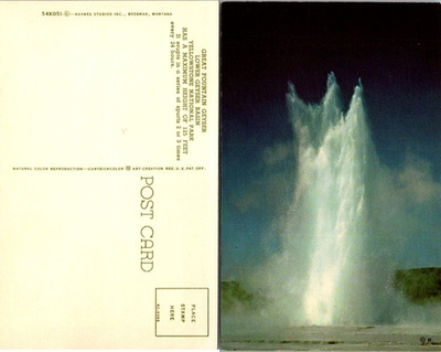 #ad #ad Yellowstone Great Fountain Geyser Postcard Haynes Studios Bozeman Unposted Photo $19.99