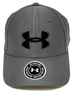 Under Armour UA Blitzing 3.0 Stretch Fit Hat M/L Graphite/Black NEW!