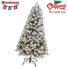 4ft Prelit Flocked Artificial Christmas Tree with 120 Warm White LED Lights