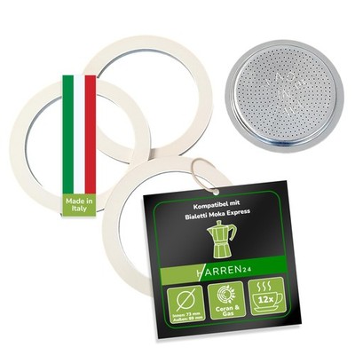 Filter und 3x Dichtung für Espressokocher, kompatibel mit Bialetti Espressoka...