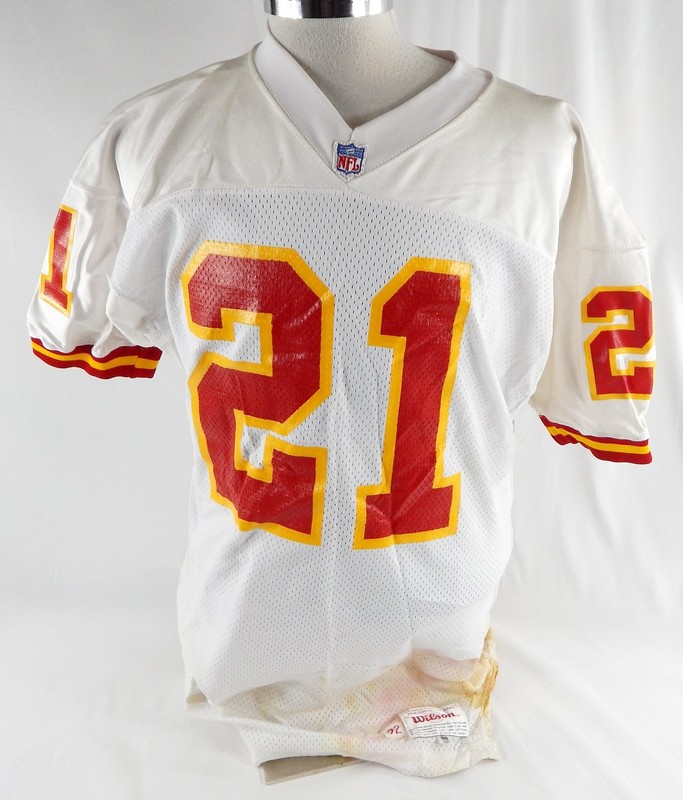 1992 Kansas City Chiefs John Stephens #21 Game Issued White Jersey 723