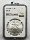 2010 Silver Eagle NGC MS69