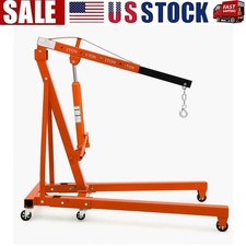 2 Ton Hydraulic Engine Hoist Cherry Picker 4400lbs Orange Heavy Duty Engine Lift