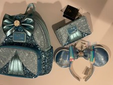 Loungefly Disney Princess Sequin Cinderella Mini Backpack Wallet Ears NWT