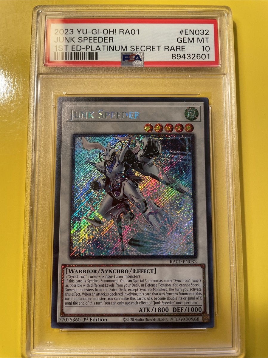 YuGiOh JUNK SPEEDER #RA01-EN032🔥PSA 10 GEM🔥1st ED-2023 PLATINUM