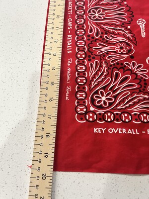 KEY WORK CLOTHES Vintage Red Bandana Square Handkerchief 21