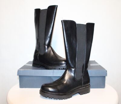 Tom Tailor Womens Long Boots Black EU Size 39 New Invoice VAT