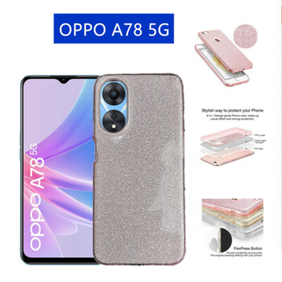 Wousunly Copatibile con Cover OPPO A78 4G Glitter Trasparente,Custodia