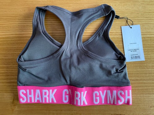 Gymshark Women's Fit Seamless Sports Bra, Charcoal/Hyper Pink, X-Small, RRP $45 - Picture 2 of 5