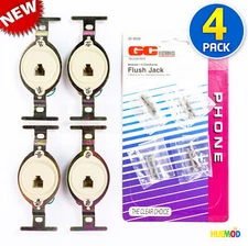Lot of 4 GC Electronics Telephone Modular Phone Flush Jacks 4 Conductor Vintage