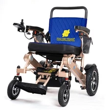 Fold And Travel Lightweight Foldable Remote Control Electric Power Wheelchair
