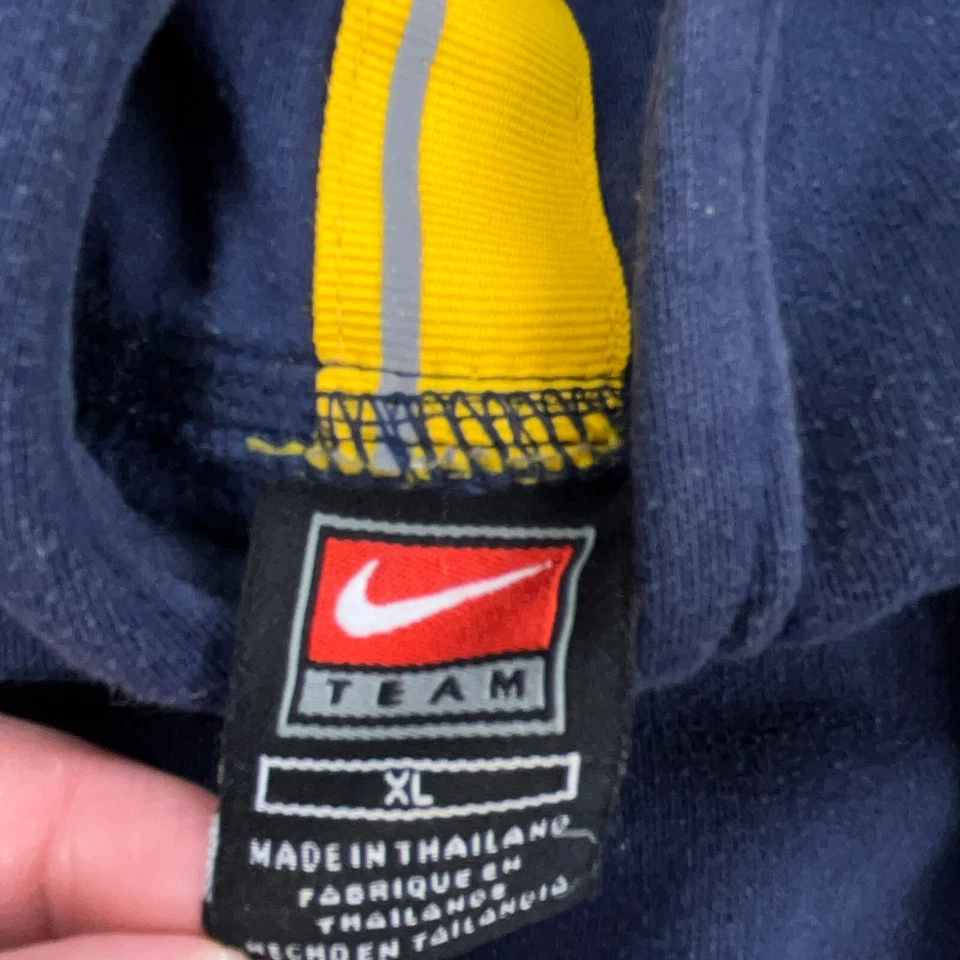 Vintage West Virginia Mountaineers Hoodie Boys XL Blue Nike Center Swoosh Youth - Image 4 of 4