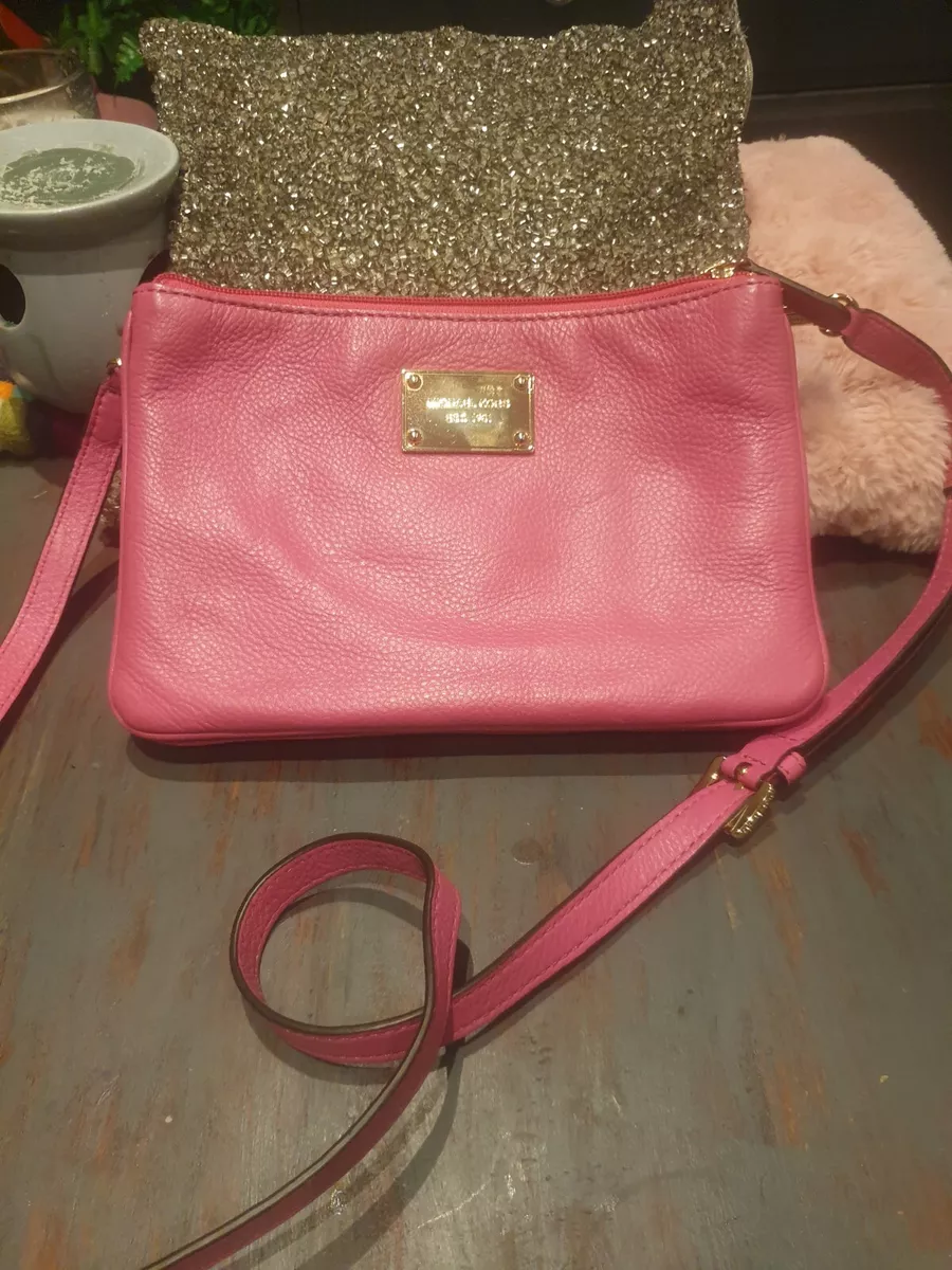 New Michael Kors Pink 3 Zip Crossbody Bag Next Day Delivery