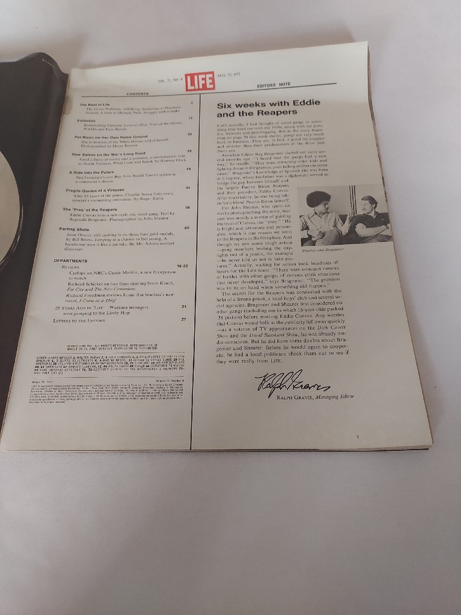 Vintage 1972 August 25, Life Magazine 