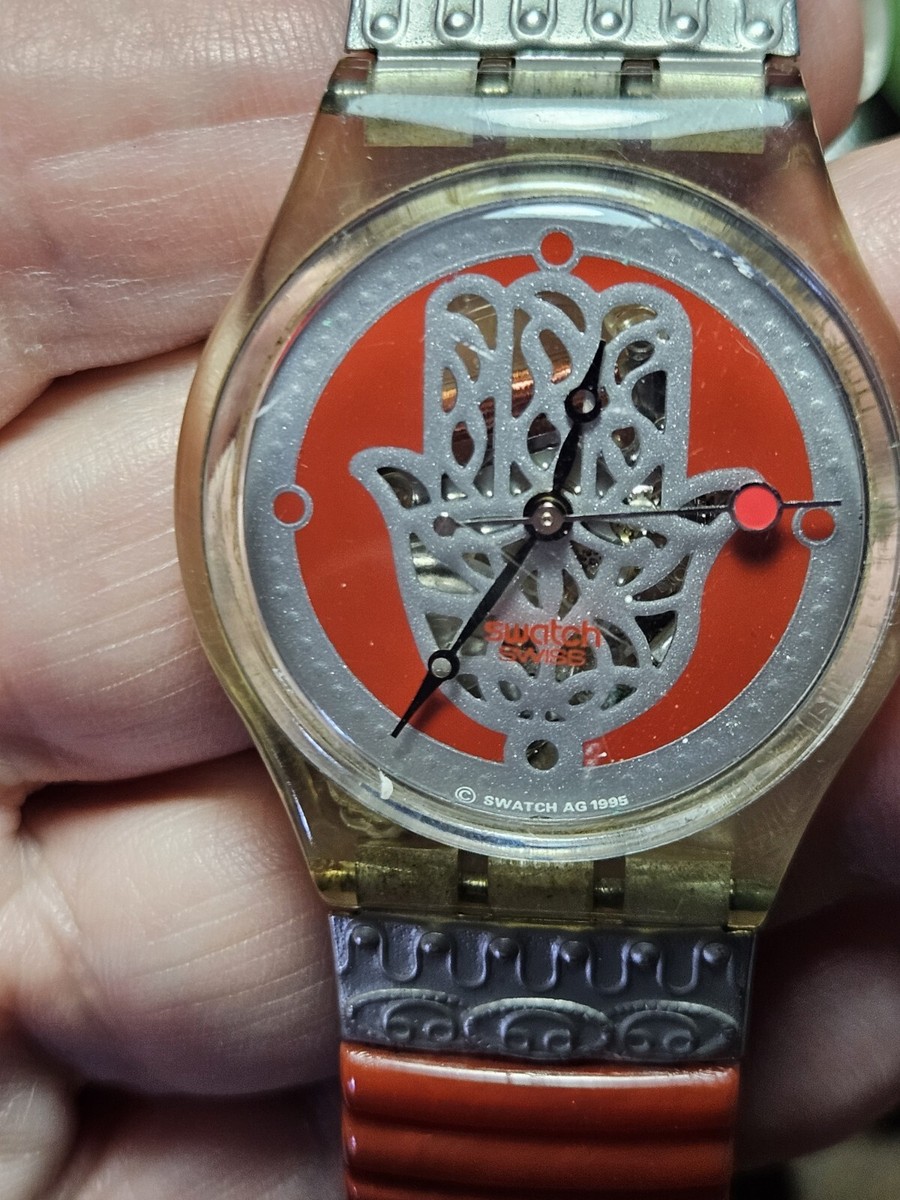 Swatch Watch WISE HAND FATIMAS HAND Hamsa Khamsa Gent Flex New 