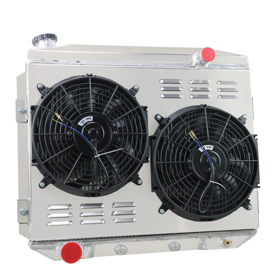 3 Row Radiator+Shroud Fan+Relay Fit 1957-1959 Ford Fairlane Galaxie Skyliner - Image 2 of 4