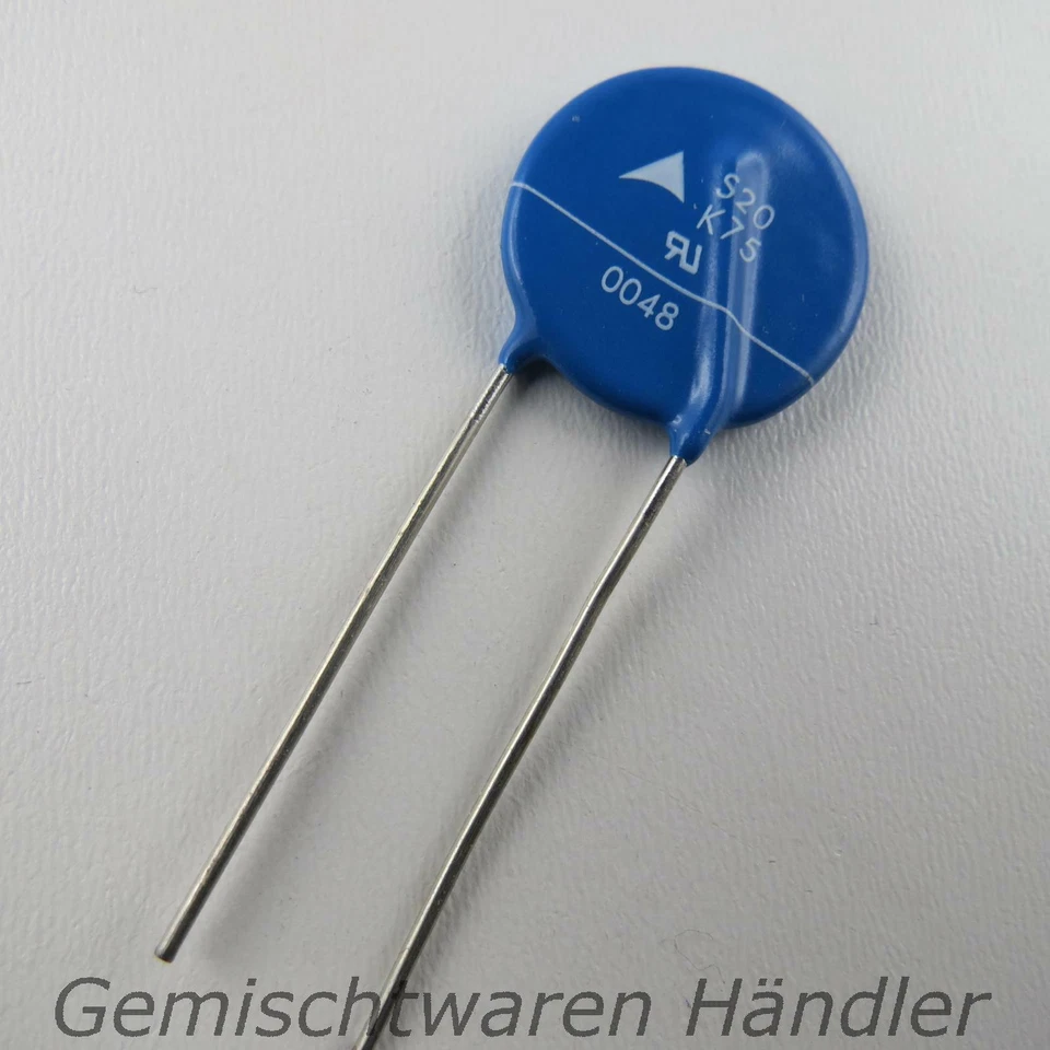 TNE ODER UNBEKANNT 5x Varistor SIOV-S20K75 Metalloxid;THT;75VAC;100VDC;120V RoHS 6;5kA 40J Epcos