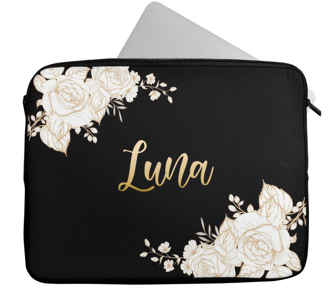Personalised Laptop Case Any Name Floral Design Sleeve Tablet Bag 62 eBay