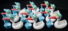 Vintage Lot 12 Celluloid Plastic STORK BABY SHOWER CAKE PARTY DECORATIONS GIFT