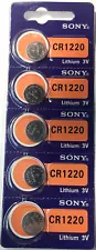 5PK CR1220 SONY MURATA 3V LITHIUM (GREAT EXP 2033) DL1220 ECR1220 FREE SHIP