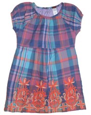 Tea Collection Mahamaya Dress sz 3T French Blue madras plaid NEW