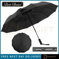 SMALL UMBRELLA OPEN CLOSE FOLDING FOR COMPACT TRAVEL NEW STRONG WINDPROOF 8 RIB