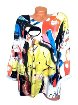 ITALY Damen SHIRT Longshirt Langarm Trend Größe 40 42 44 46 NEU M17 IT342