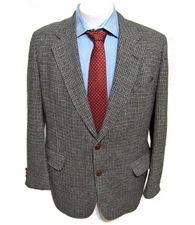 DAKS 44R Mens Blazer Vintage 100% Wool Tweed Sports Jacket