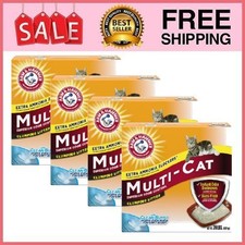 4 Box ARM  HAMMER Multi-Cat Clumping Litter, Scented, 20 lb Box