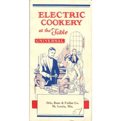 1930s Electric Cookery Booklet Stix, Baer & Fuller Co St. Louis MO AK3-6