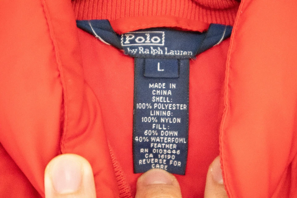 Vintage Red Women's Polo Puffer Down Coat Size Large - Image 2 of 4