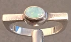 VINTAGE Sterling Silver Handmade MODERNIST Opal Ring size 7