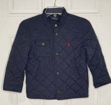 Polo Ralph Lauren Kids Quilted Barn Jacket Boys Size 7 Navy Blue
