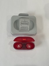GENUINE Beats by Dr. Dre Solo Buds Transparent Red In Ear Headphones - VERY GOOD
