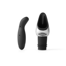 Metrokane Rabbit Wine Pourer with Stopper, Bl...